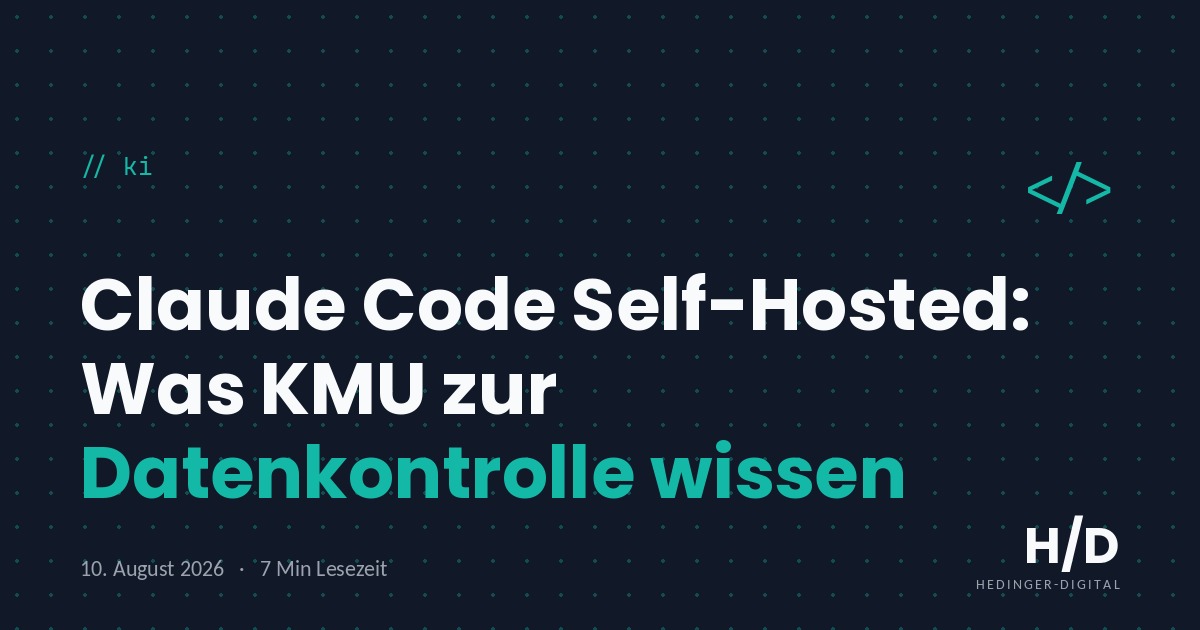 Claude Code Self-Hosted: Was KMU zur Datenkontrolle wissen - KI Artikel