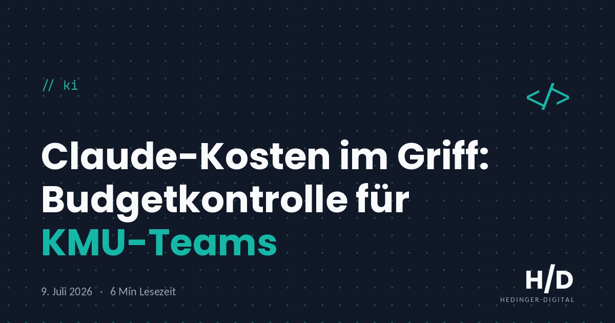 Claude-Kosten im Griff: Budgetkontrolle für KMU-Teams - KI Artikel