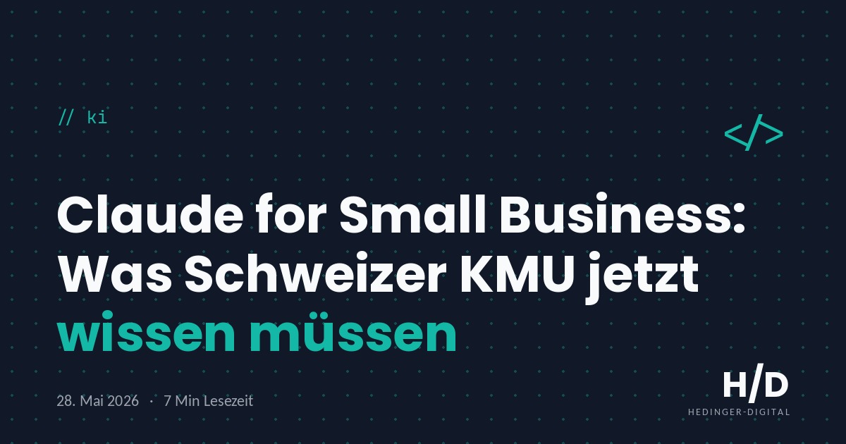 Claude for Small Business: Was Schweizer KMU jetzt wissen müssen - KI Artikel