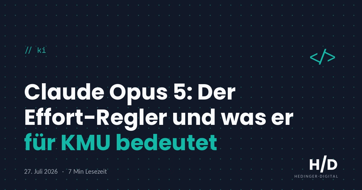 Claude Opus 5: Der Effort-Regler und was er für KMU bedeutet - KI Artikel
