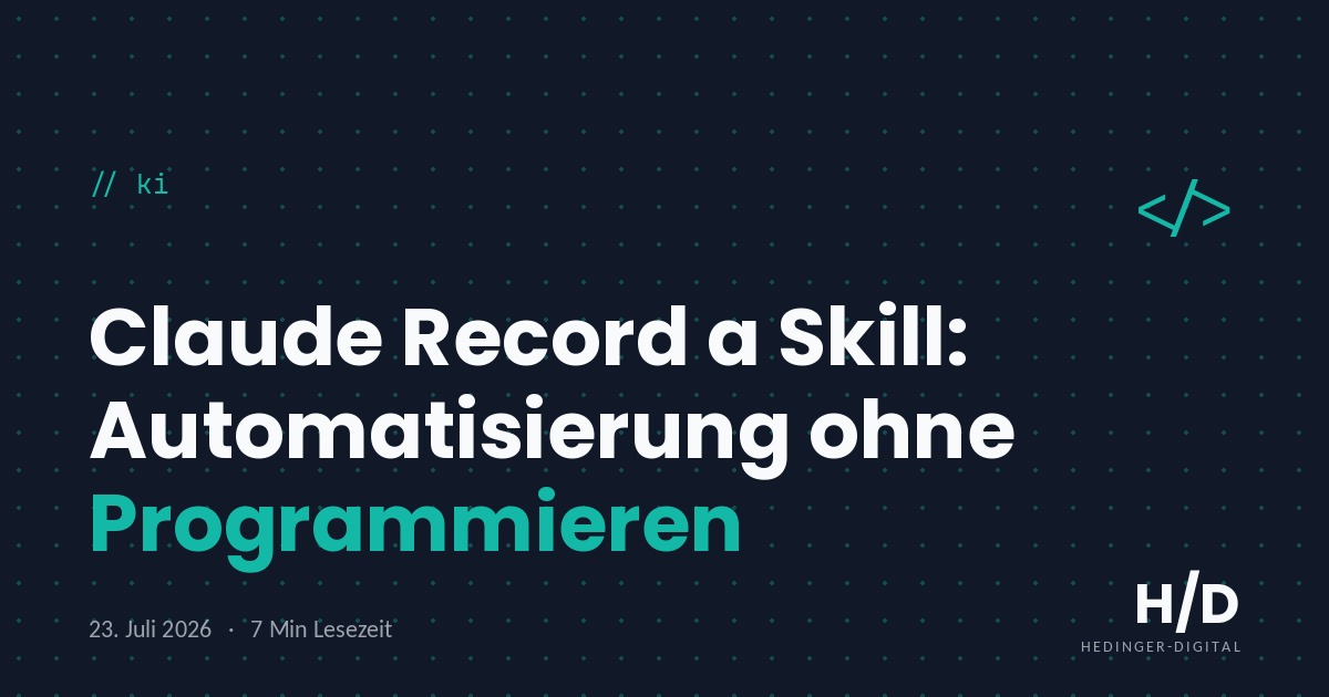 Claude Record a Skill: Automatisierung ohne Programmieren - KI Artikel