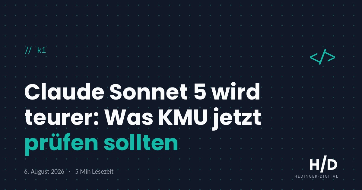 Claude Sonnet 5 wird teurer: Was KMU jetzt prüfen sollten - KI Artikel