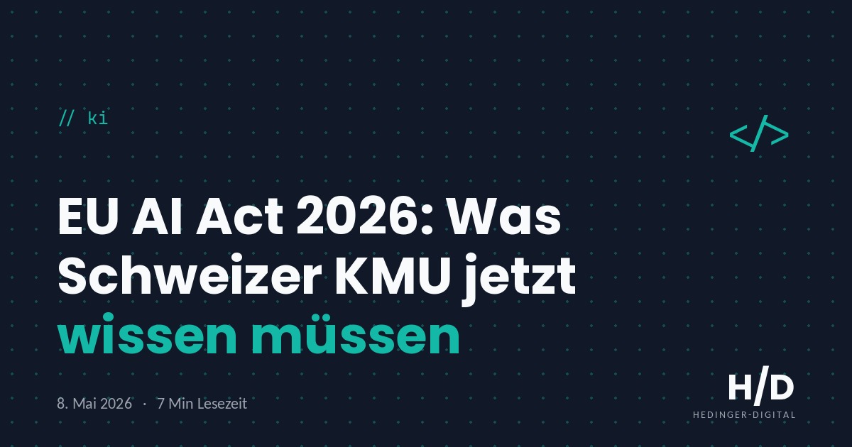EU AI Act 2026: Was Schweizer KMU jetzt wissen müssen - KI Artikel