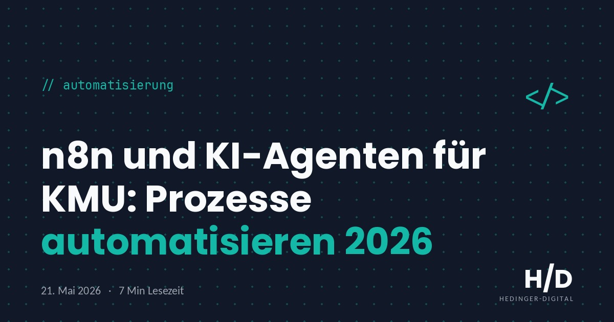 n8n und KI-Agenten für KMU: Prozesse automatisieren 2026 - Automatisierung Artikel