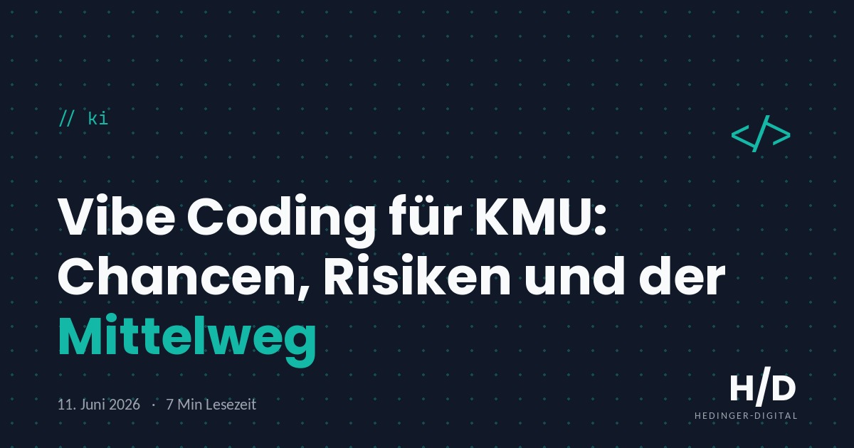 Vibe Coding für KMU: Chancen, Risiken und der Mittelweg - KI Artikel